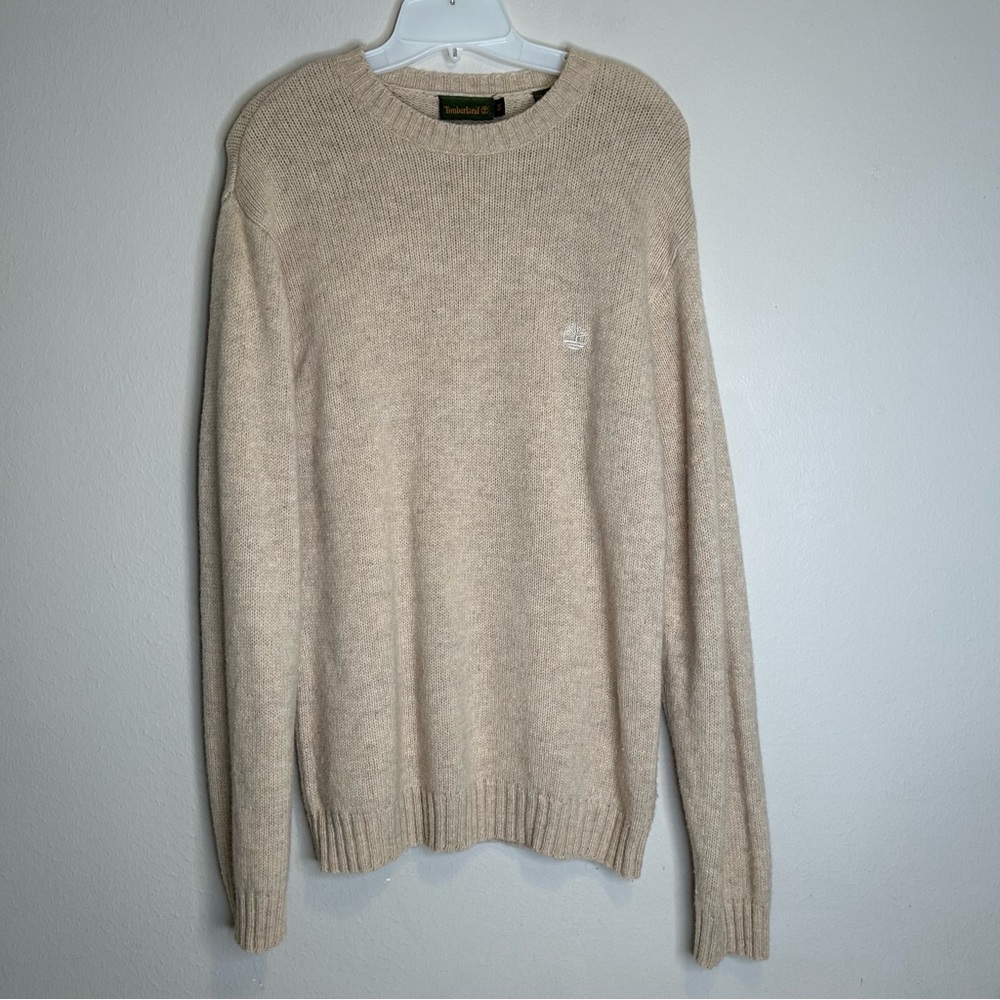 Timberland Vintage LambWool Blend Knit Beige Sweater Men’s Size‎ M
